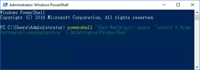powershell中查詢windows server產品金鑰