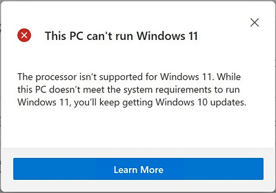 Windows 11 不支援處理器