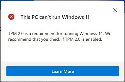 Windows 11 需要 TPM 2.0