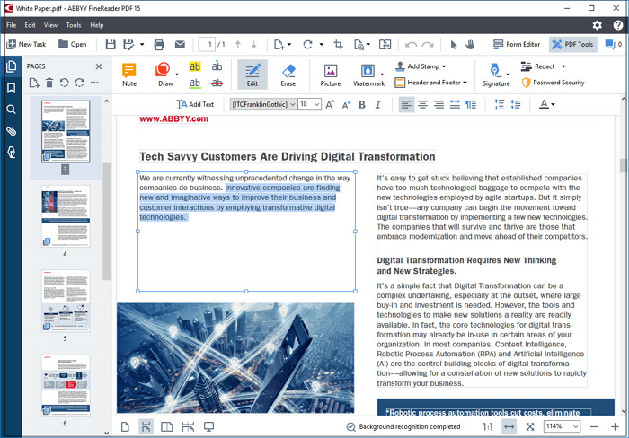 Abby FineReader editor - Windows 10 PDF 編輯工具