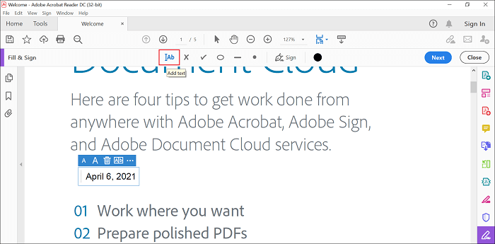Adobe添加日期到pdf