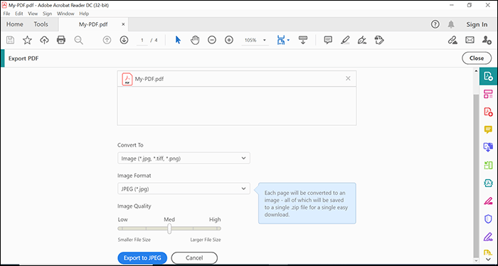 adobe reader pdf轉jpg Win10