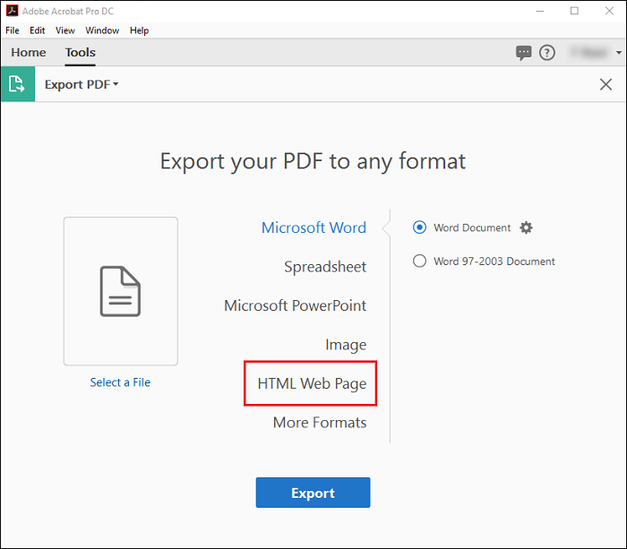 使用Adobe Acrobat將PDF轉HTML