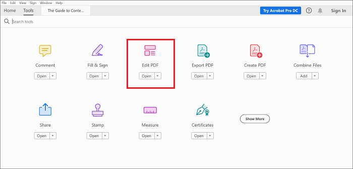 Adobe中編輯PDF