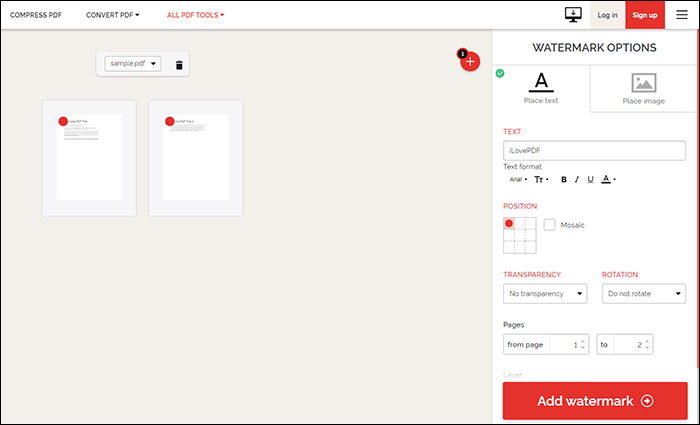 ilovepdf加pdf浮水印