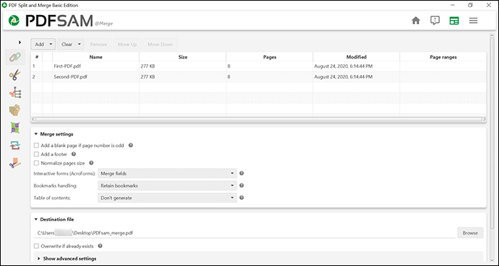 使用PDFSam合併PDF