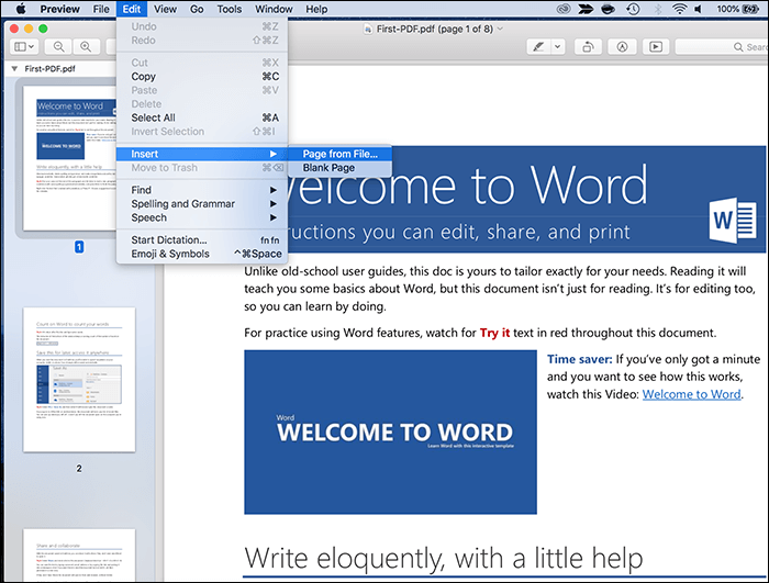 使用Mac預覽程式來合併PDF