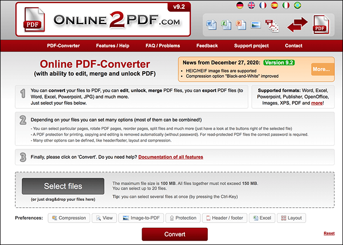 Online 2 PDF generator