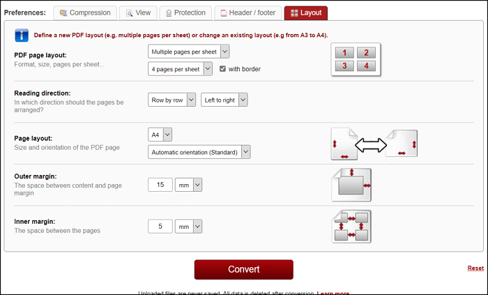 Online2PDF合併列印pdf