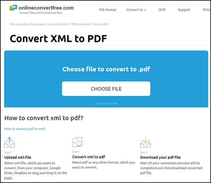 onlineconvertfree:xml轉pdf