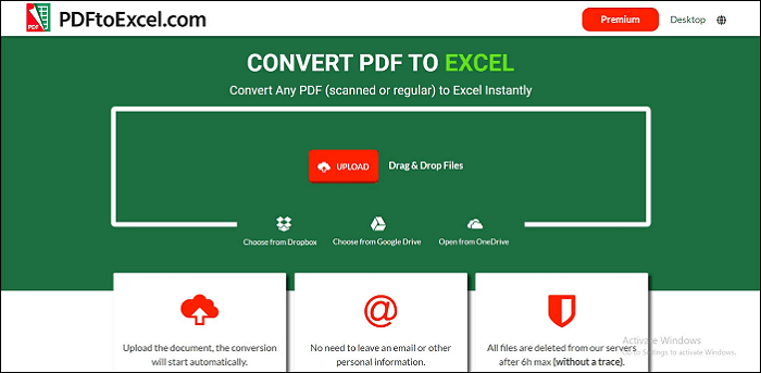 線上 pdf 轉excel 轉檔工具