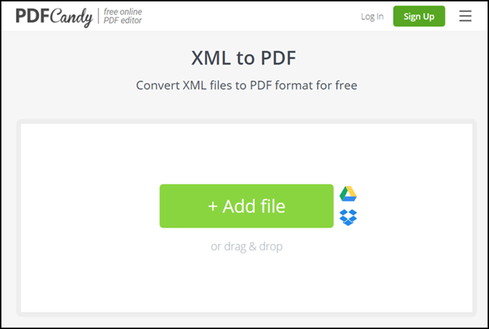 pdfcandy:xml轉pdf