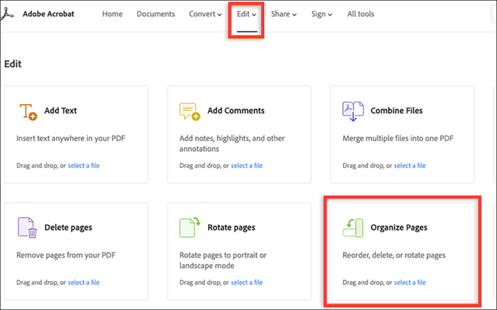 使用Adobe重新排序PDF