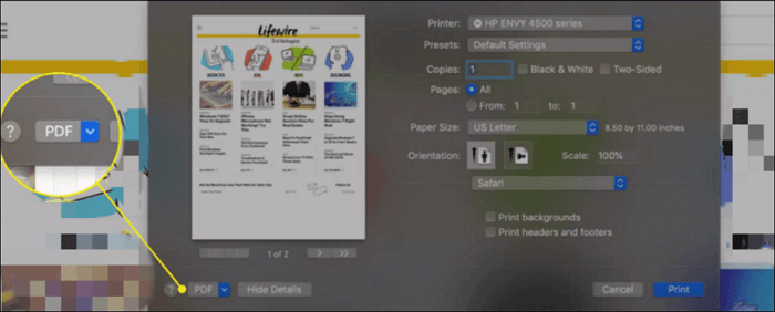 Safari列印 - 步驟2