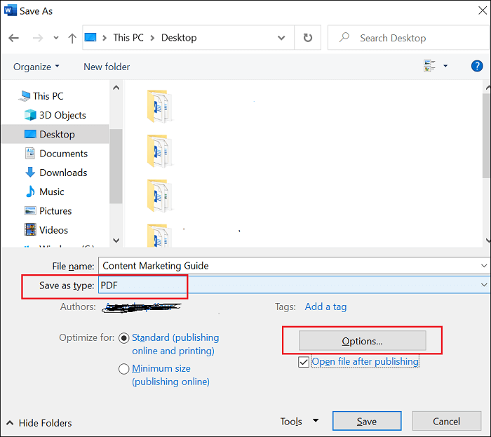 Microsoft Word加密pdf - 步驟2