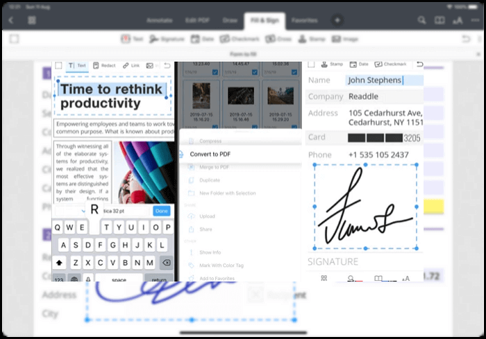 iPhone上在PDF輸入文字