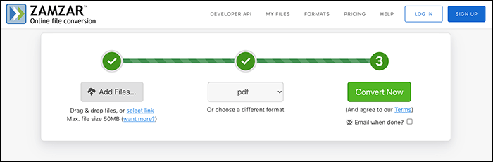 使用Zamzar將TIFF轉PDF