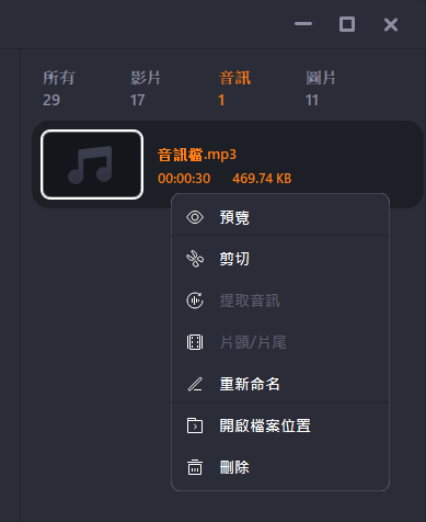 音訊錄製模式