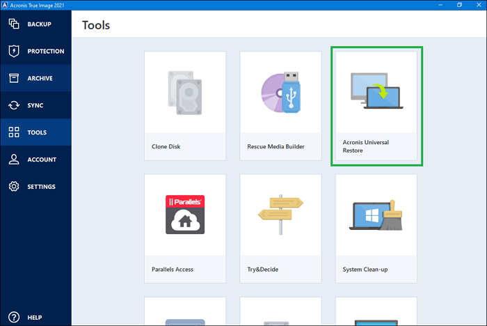 acronis 通用還原 2