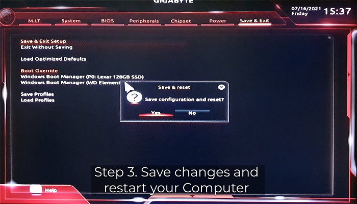 windows 11中從克隆的硬碟開機 步驟2