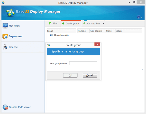 建立群組以新增電腦安裝os