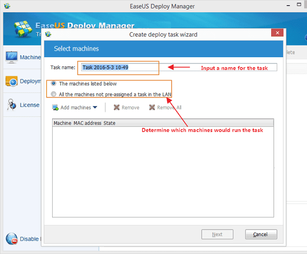 建立任務，以同時安裝作業系統在多台電腦
