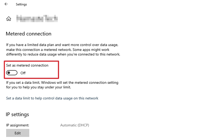 關閉計量連接窗口