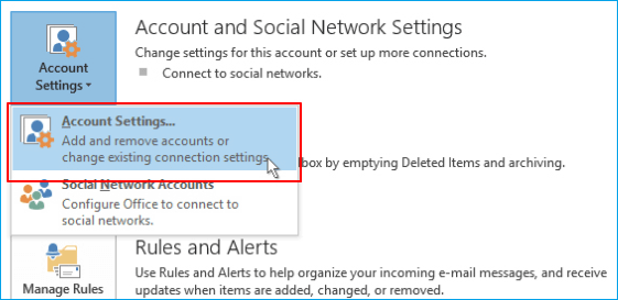 尋找Outlook郵件位置
