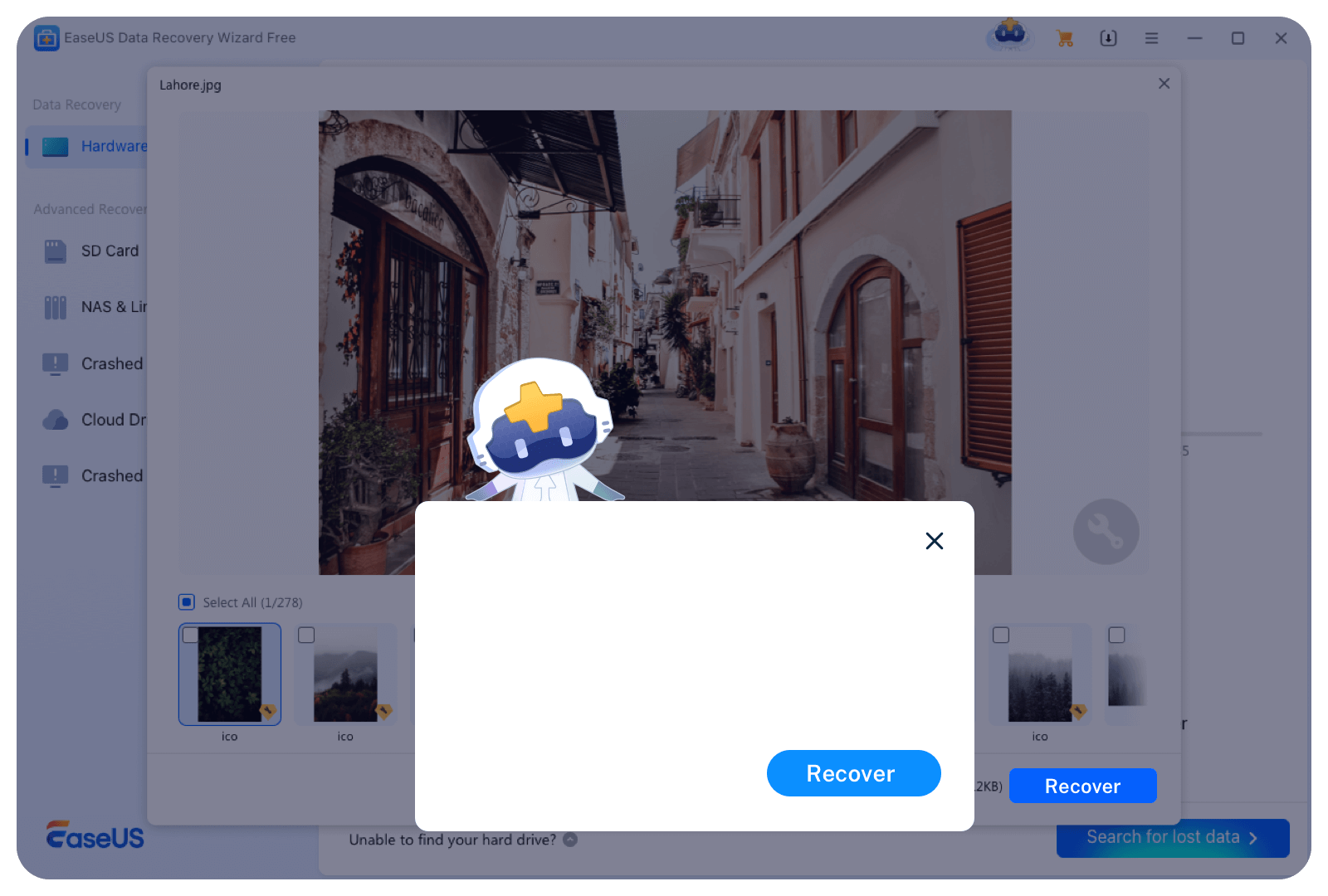 preview and recover data